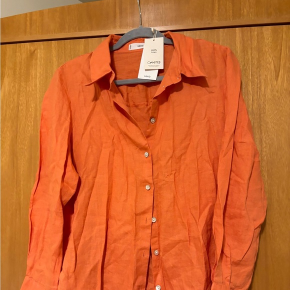 New Mango linen, button-down shirt - Picture 1 of 4